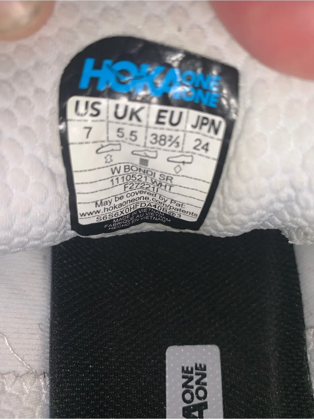 Women’s HOKA White Leather running/work shoes size 7